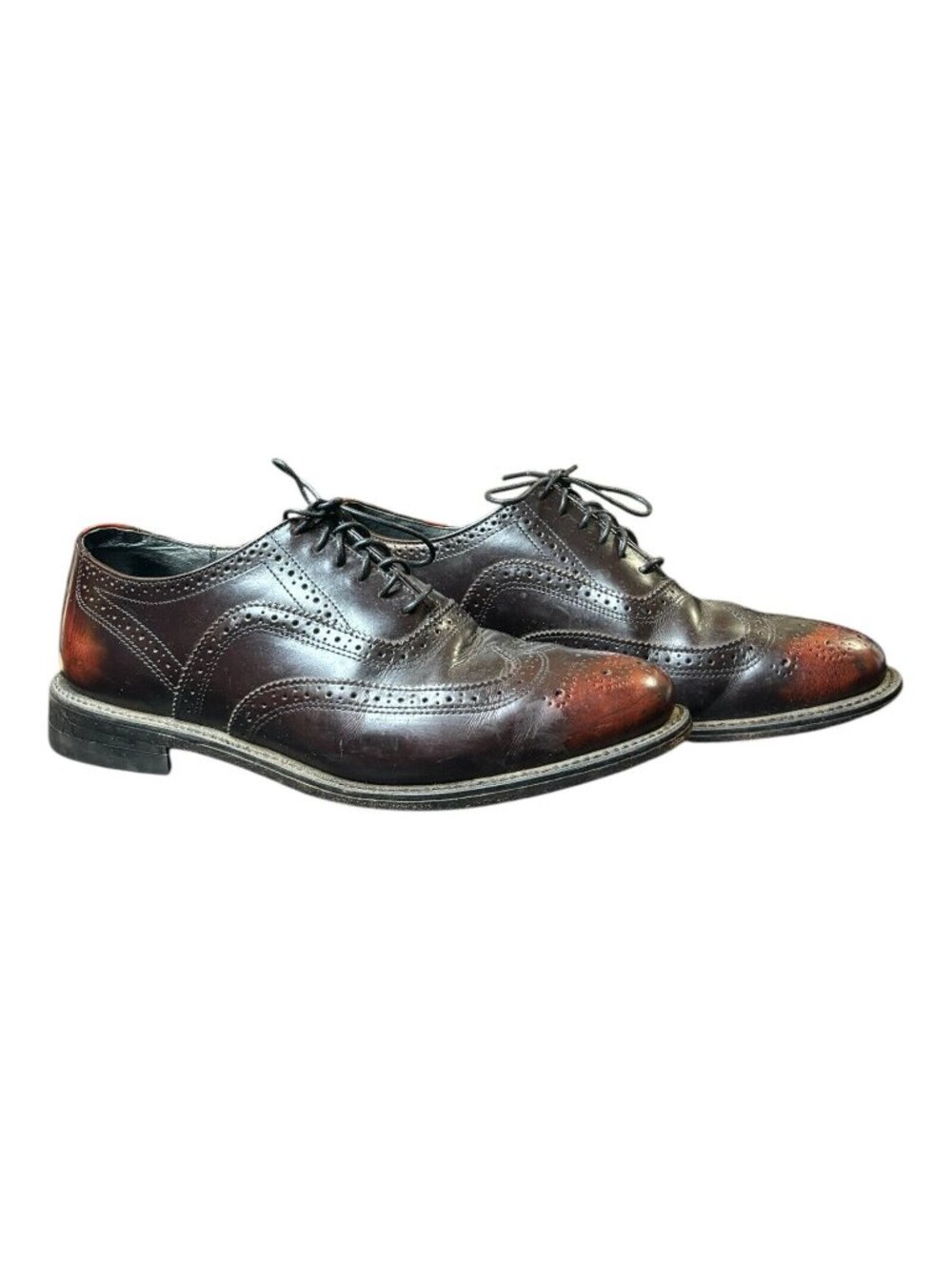 Executive Imperial Wingtip Leather Full Brogue Brown Shoes Men's Sz 12 C Oxford